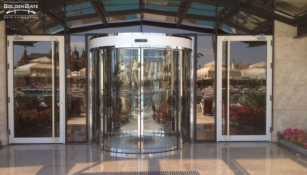 درب های اتوماتیک شیشه ای گرد 